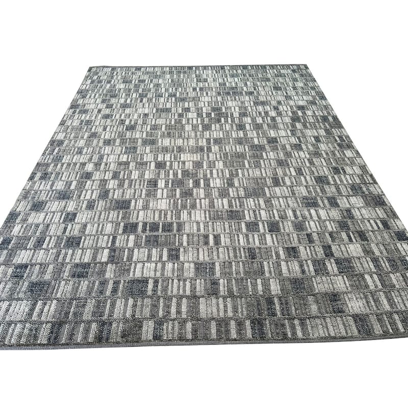 Hand-Knotted Wool Handknotted Rug, 6' x 9', Gray Area Rug, Luxurious Soft Texture for Modern Interiors - L