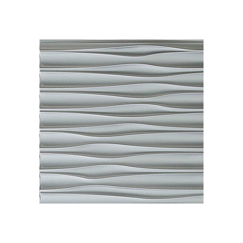 FASÄDE Dunes Horizontal 4-foot x 8-foot PVC Wall Panel in Argent Silver - Sample