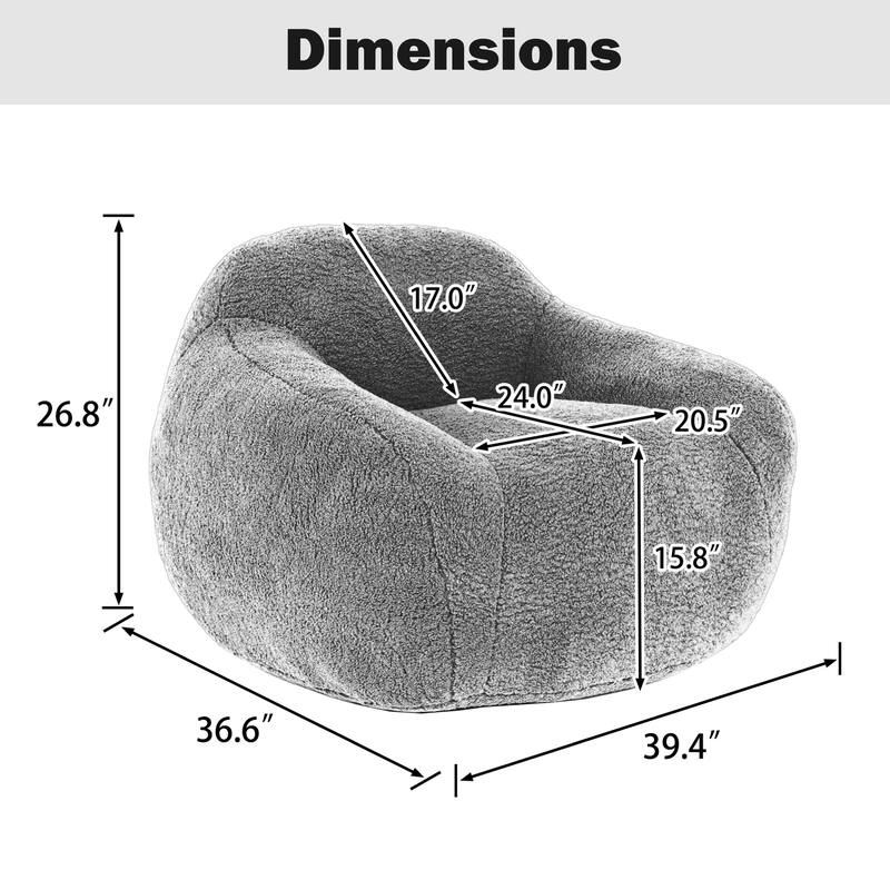 Teddy Bean Bag Chairs,Lazy Sofa Bean Bag Chairs with Armrest