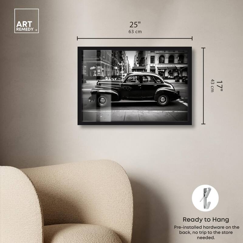Vintage Car in New York Shadowbox by Art Remedy