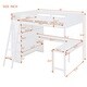 preview thumbnail 5 of 32, Full Size Loft Bed with Desk, Storage Shelves and 2 Sliding Doors, Multifunctional Kids Bed Frame with Ladder and Guardrail