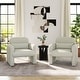 preview thumbnail 12 of 14, Roundhill Furniture Dylan Modern Upholstered Barrel Armchair, Cream White