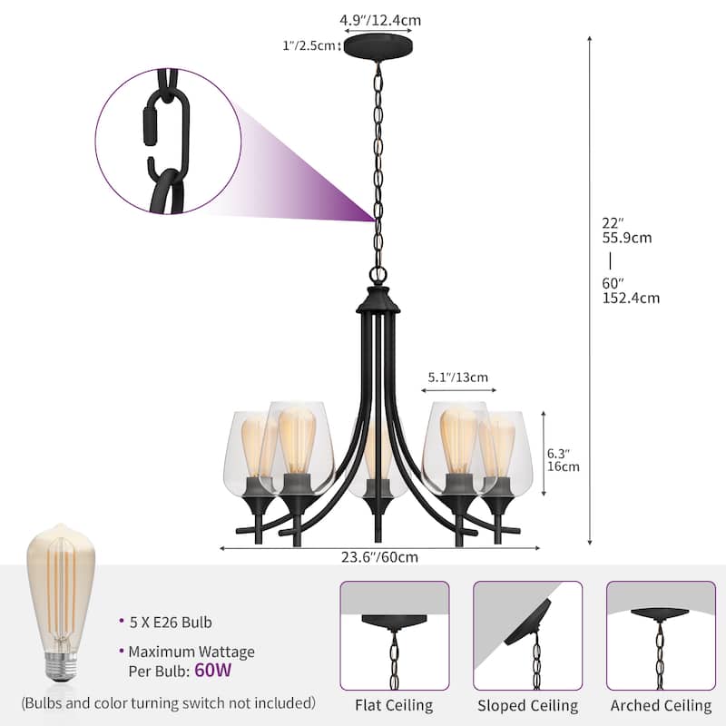Moasis 9 Lights Hanging Adjustable Chandelier