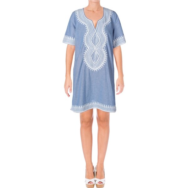 Shop Scotch Soda Womens Paradise Cove Tunic Dress Embroidered Elbow Sleeves L Ships To Canada Overstock 21651721