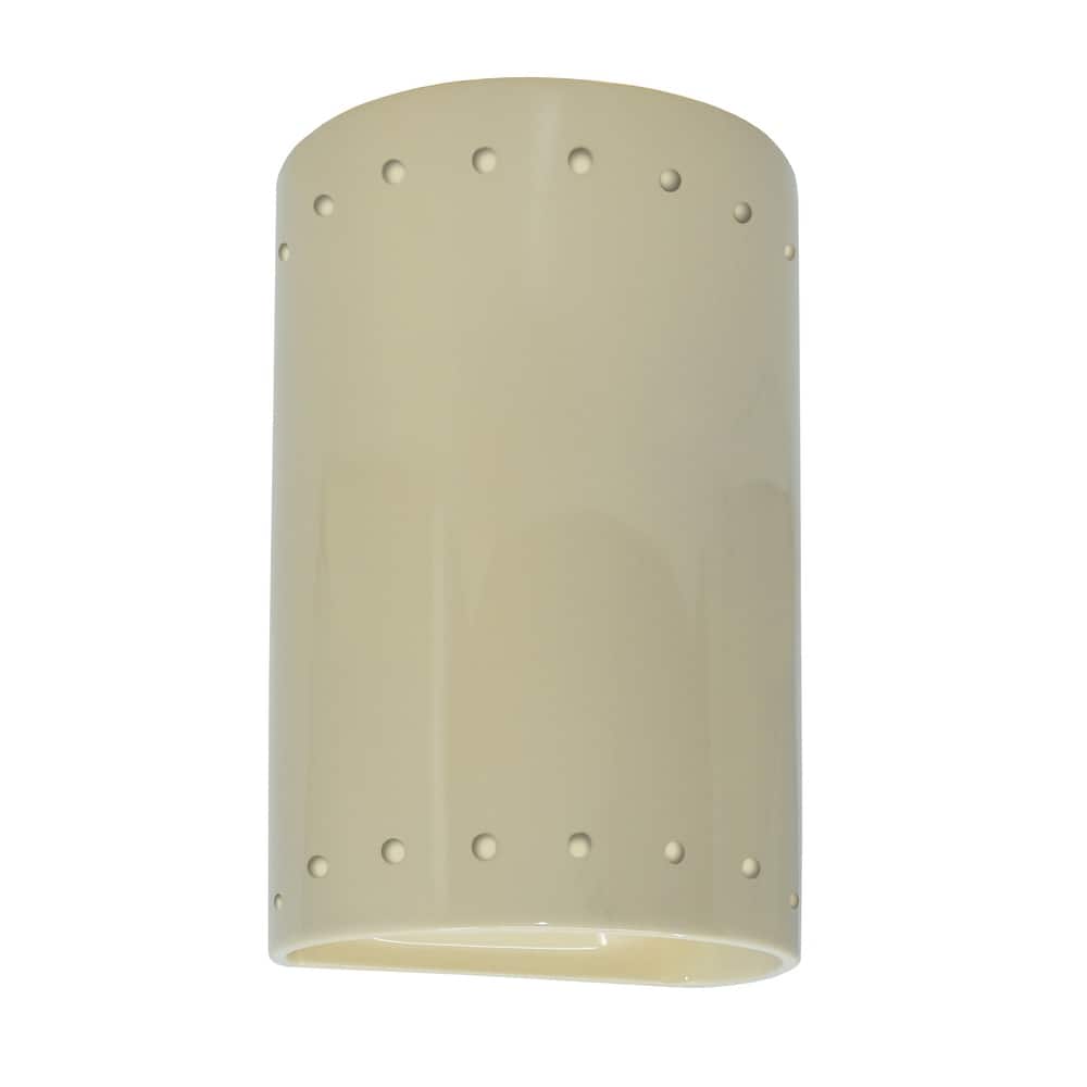 Justice Design Ambiance - Small Cylinder w/ Perfs Wall Sconce - Open Top & Bottom (Outdoor) - Replaceable Bulb