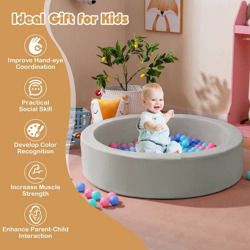 Costway 42.5" Round Foam Ball Pits with 25D Sponge Filling Washable PU - See Details