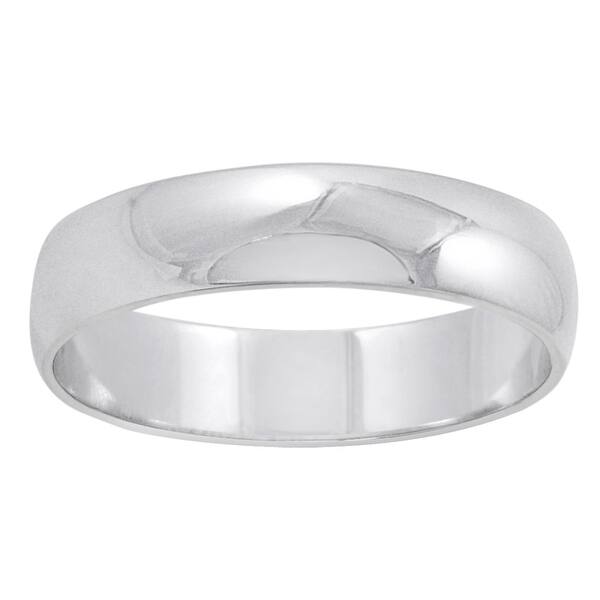 Shop Men S 10k White Gold 5mm Classic Fit Plain Wedding Band