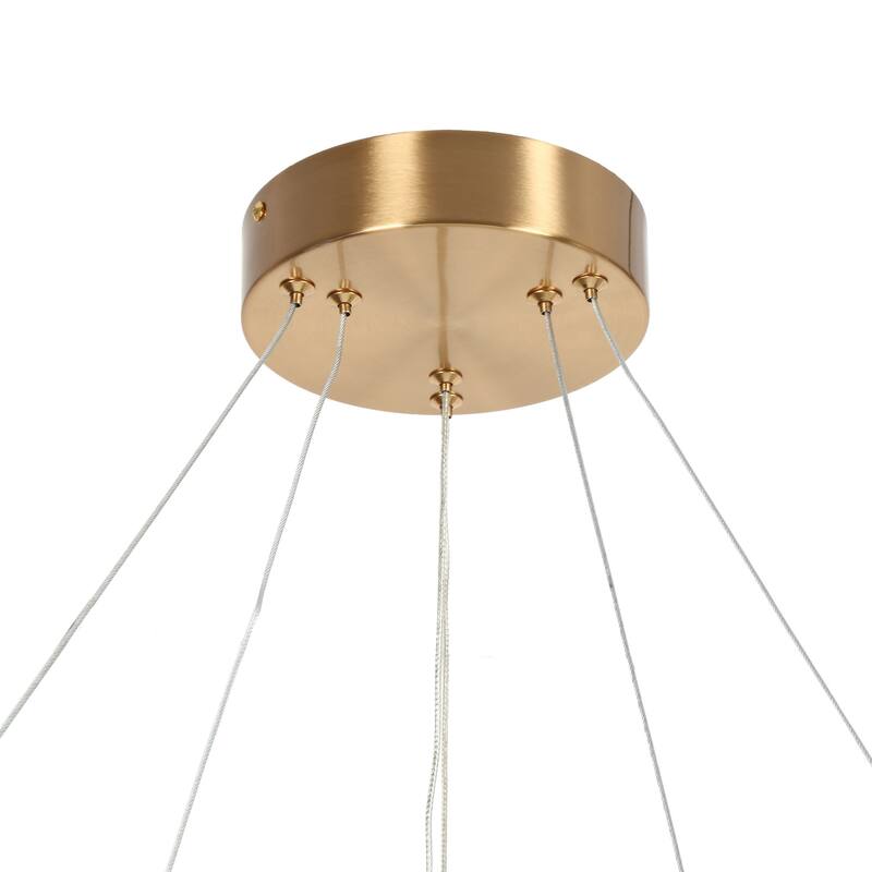 Modern 2-Light LED Crystal Chandelier 2-Tier Ceiling Lights for Dining Room - Dia. 25.6" x H 3"