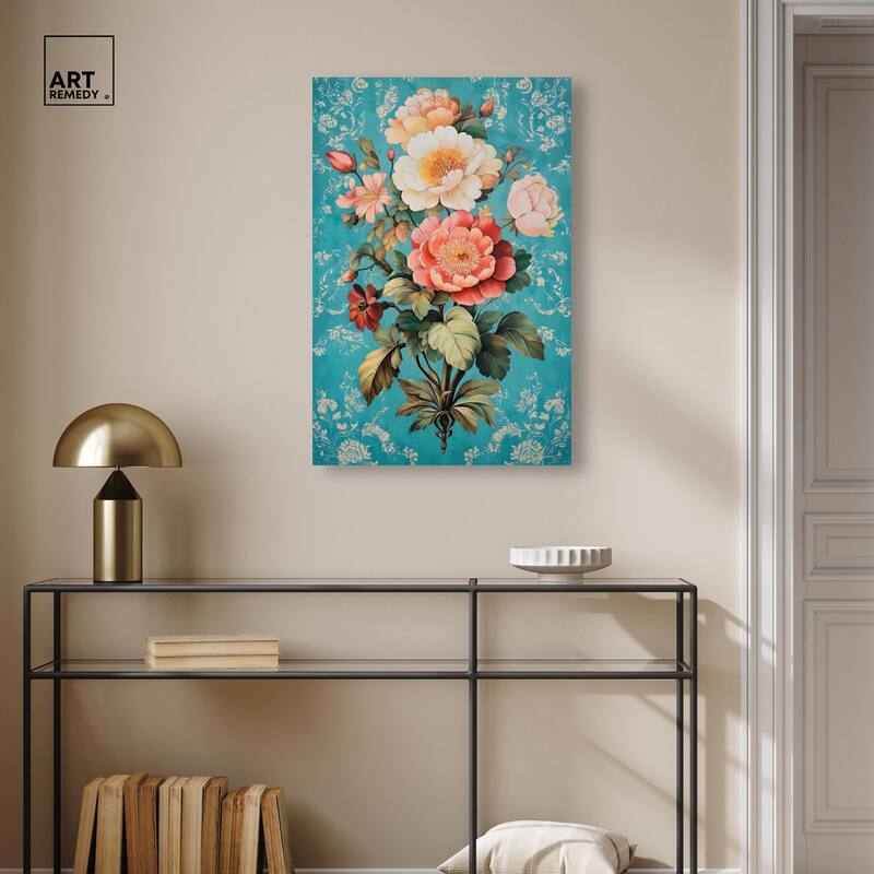 Floral Azure Ascent II Canvas by Art Remedy, Gallery Wrapped