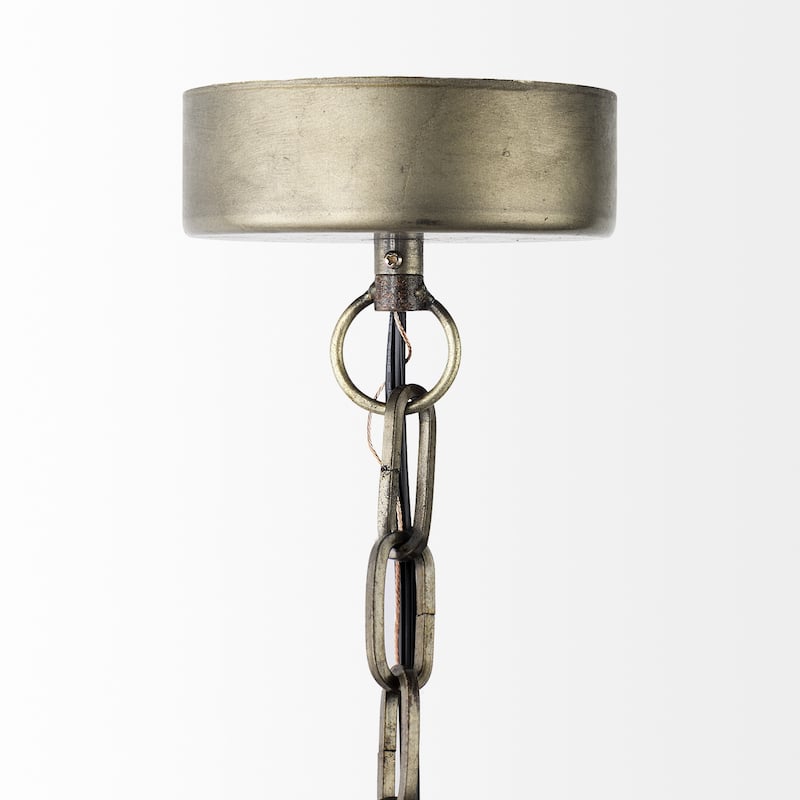 HomeRoots Distressed Bronze Metal Dome Hanging Light - 13' X '13.5' X '13