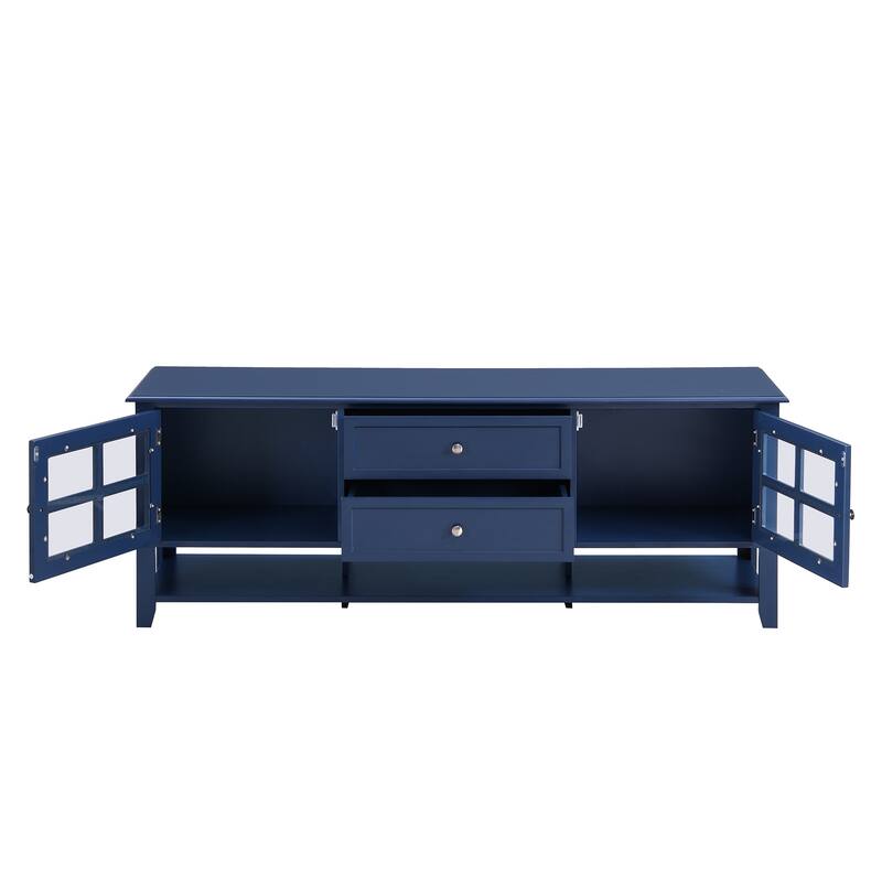 Modern TV Cabinet for 60" TVs with Silent Magnetic Doors - Media Console with Ample Storage