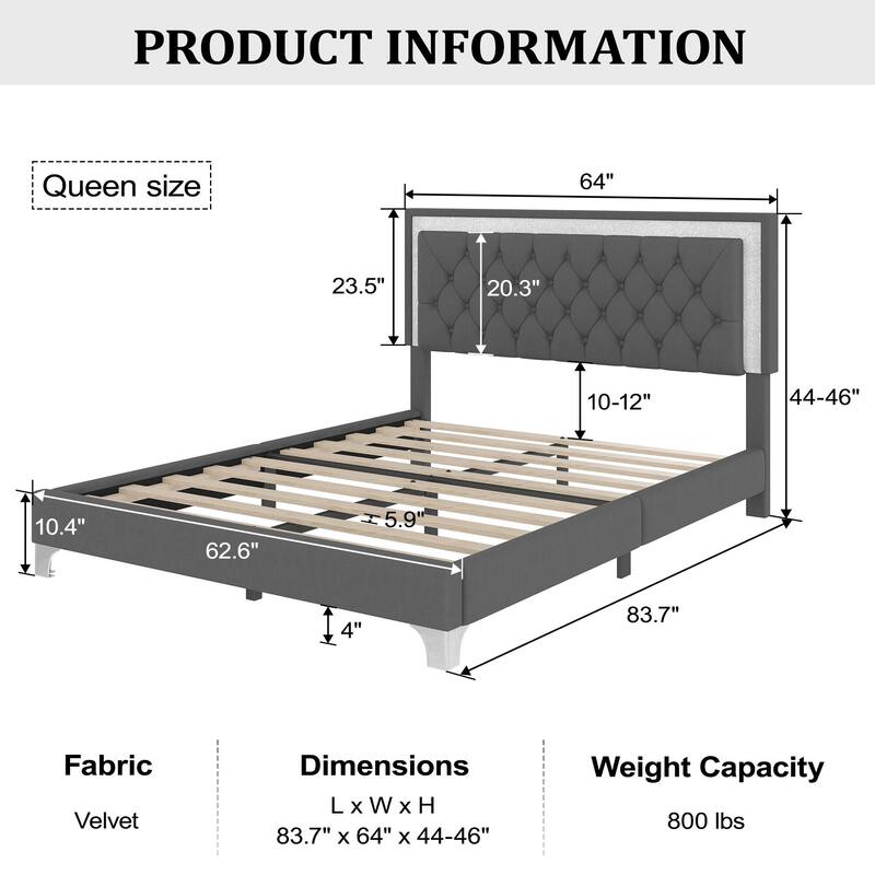 Upholstered Platform Bed (Look at the options before placing an order)