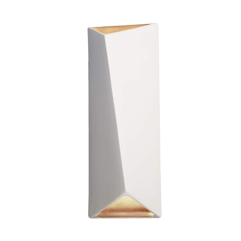 Justice Design Group Ambiance Large LED Ceramic Diagonal Rectangle Wall Scone with Open Top & Bottom