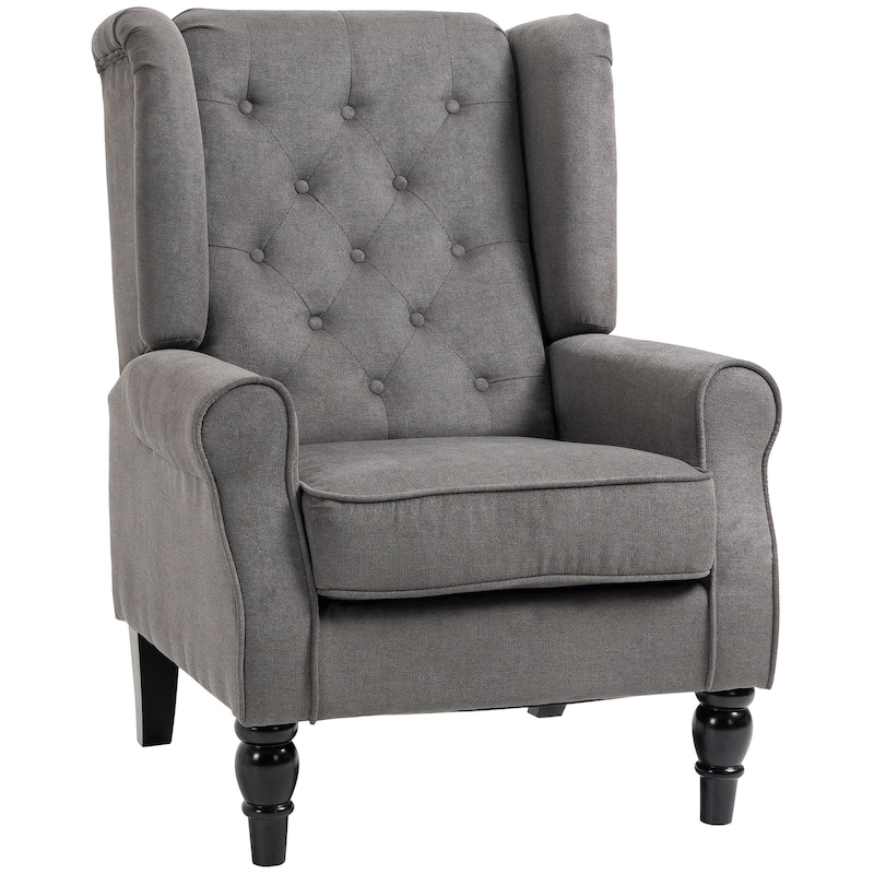 HOMCOM Copper Grove Guanta Tufted Wood Leg Accent Chair