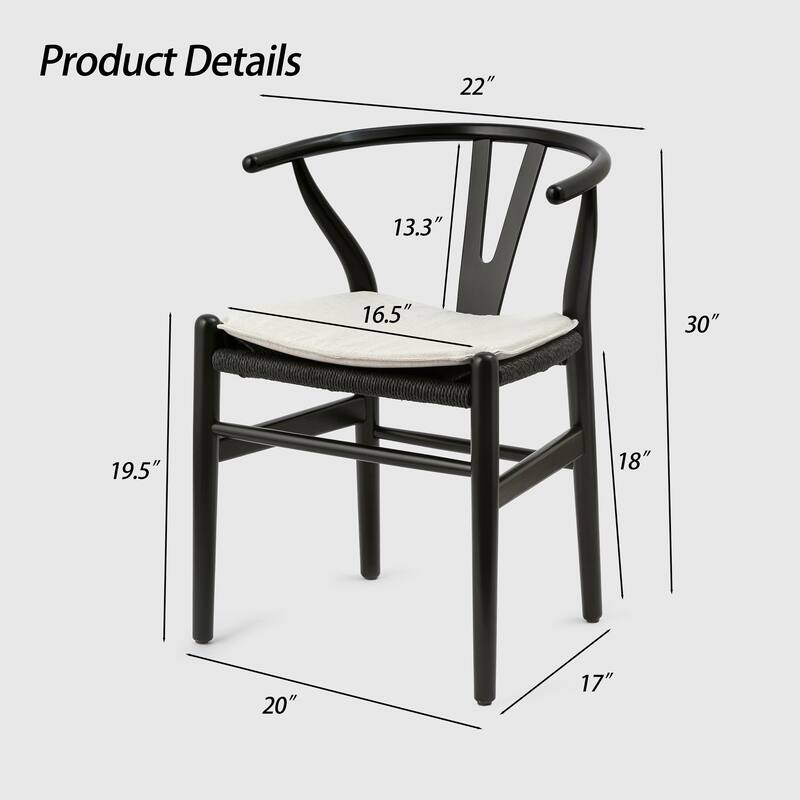 Dining Chairs for Dining Room,Soild Wood Weave Dining Chair,Armchair,Fully Assembled,Set of 2