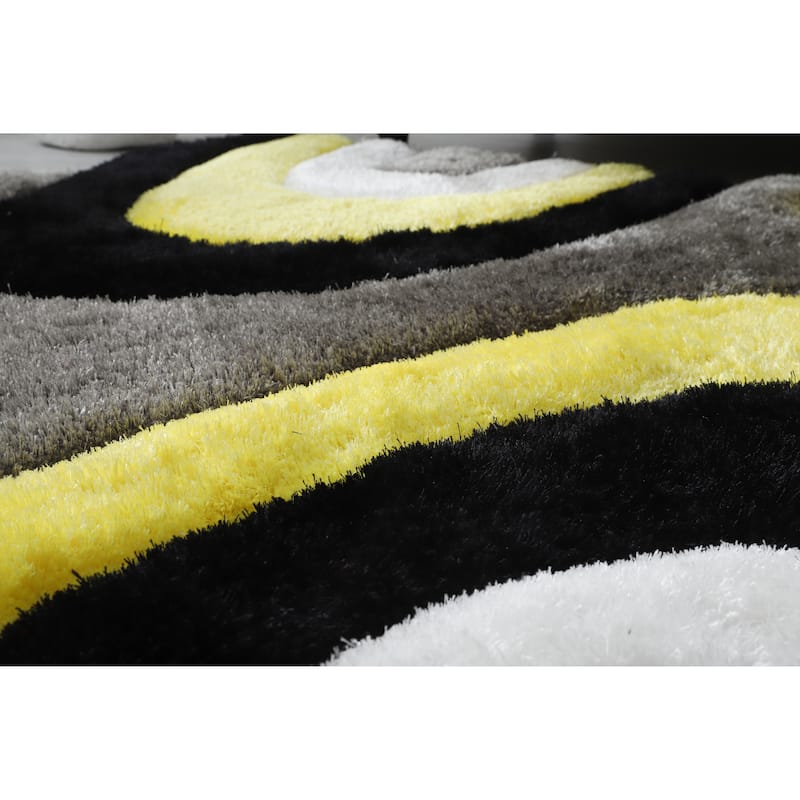 Mateos Shag Yellow/Grey Contemporary Area Rug