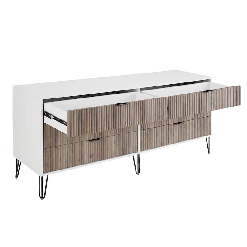 Manhattan Comfort Dumbo Modern 6-Drawer Double Low Dresser.