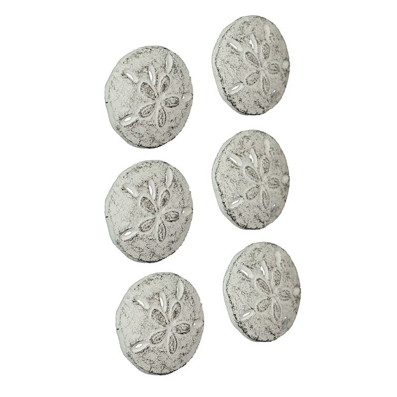 Antique Finish Sand Dollar Drawer Pulls - 6-Piece Set - 2.25 X 2.25 X 1 inches