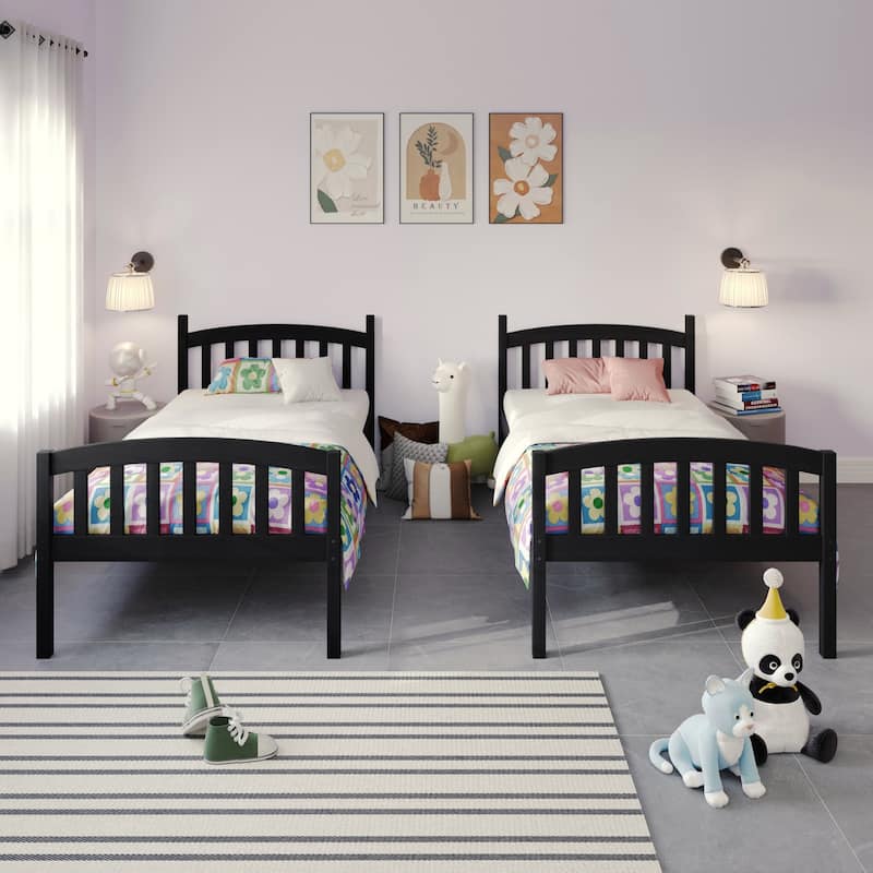CraftPorch Mid-Century Twin Over Twin Bunk Bed