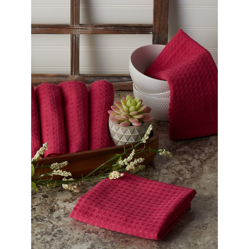 DII Black Recycled Cotton Waffle Dishtowel (Set of 6)