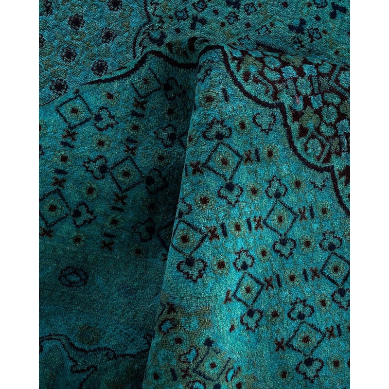 Fine Vibrance One-of-a-Kind Hand-Knotted Area Rug - Blue, 8' 2" x 10' 5" - 8' 2" x 10' 5"