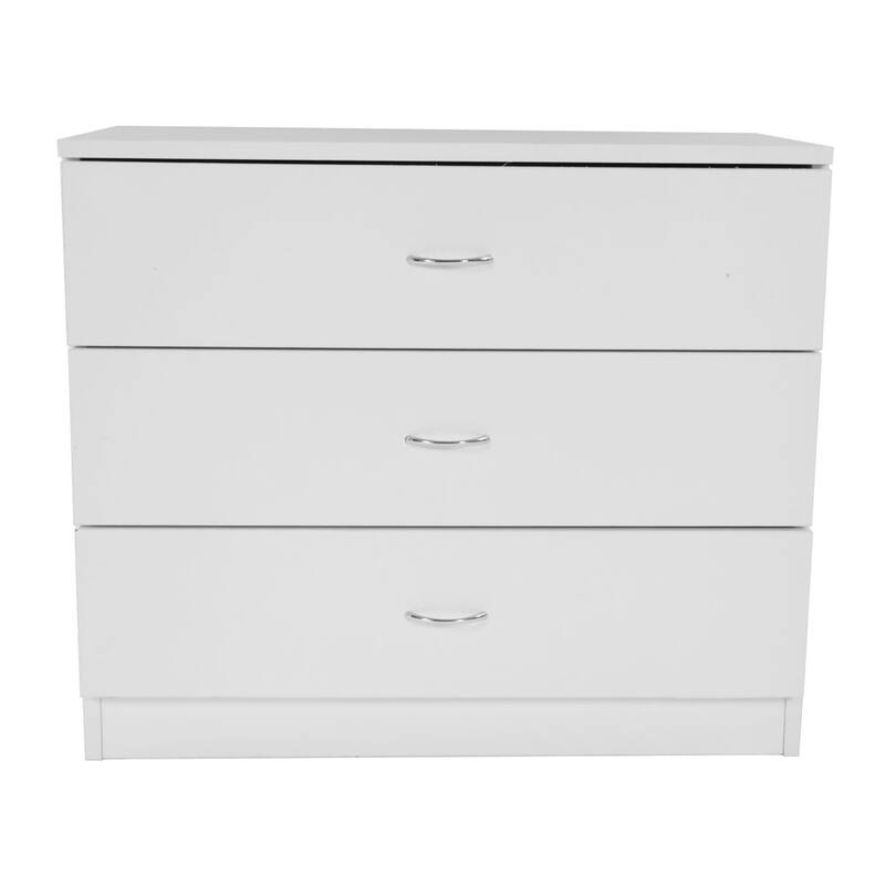 3-Drawer Dresser Storage Cabinet Side Table for Bedroom, Living Room - White