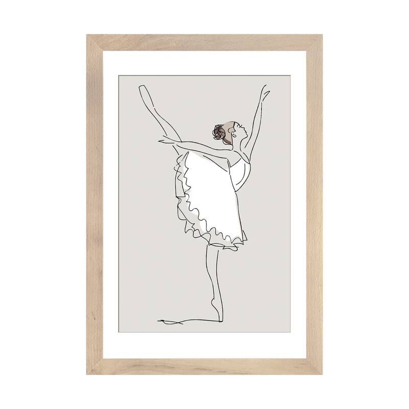 iCanvas "Inspired Stone Ballerina Line" by Pixy Paper - Natural - 32x24x1