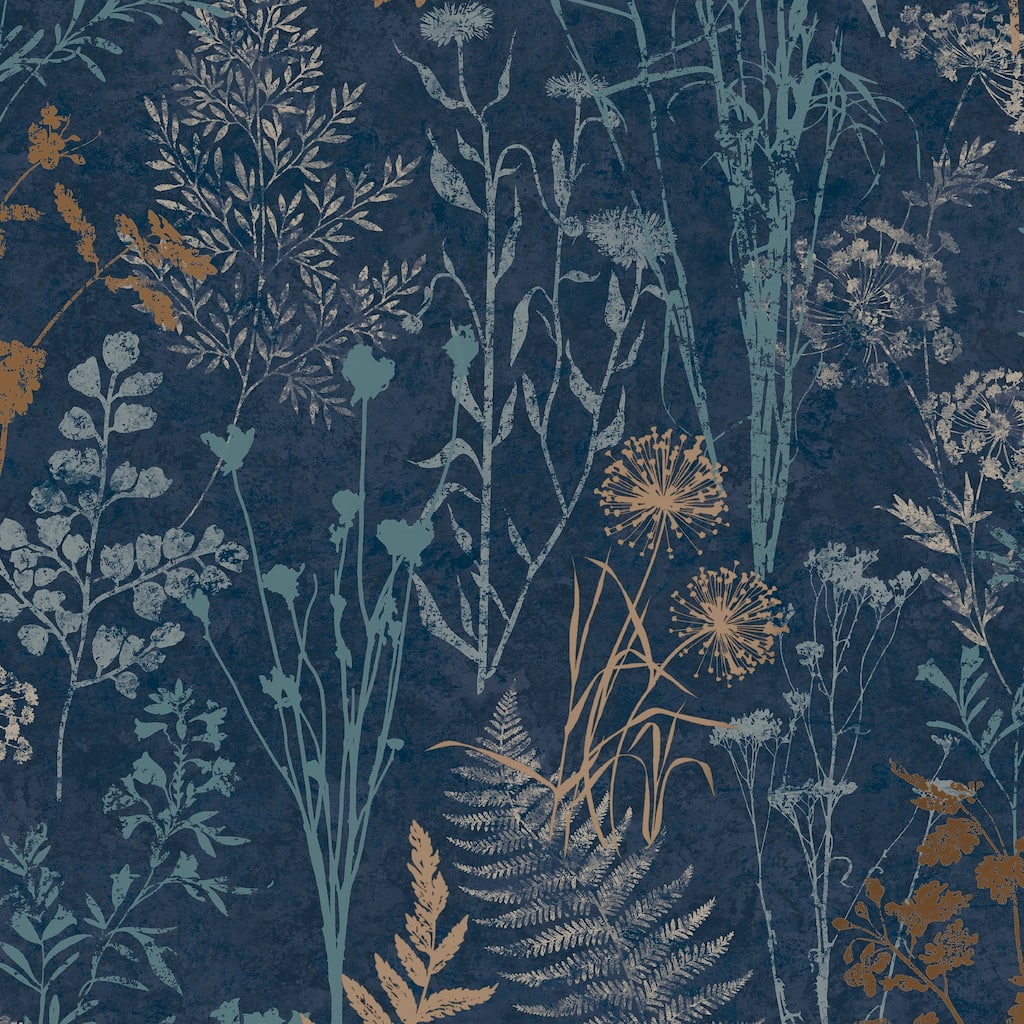Superfresco Easy Organics Navy and Copper Wallpaper
