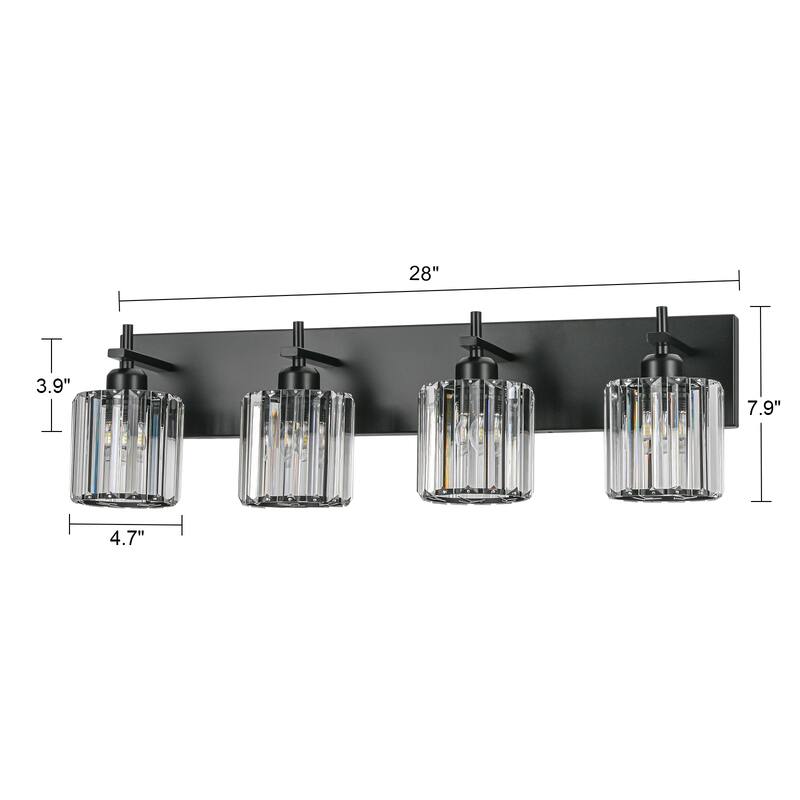 Mid-Century Modern Dimmable Bathroom Vanity Light Crystal Glass Wall Sconce