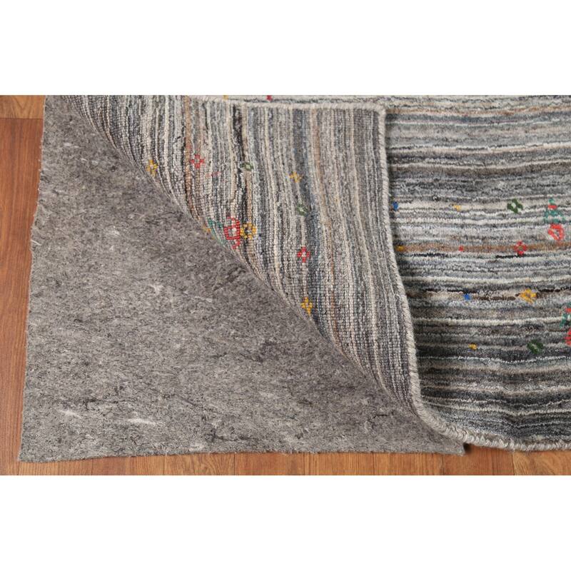 Striped Gabbeh Oriental Area Rug Handmade Wool Carpet - 5'2"x 8'0"