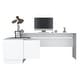 preview thumbnail 7 of 5, 70" Wide L-Shaped Office Desk with Cabinet and Shelves, Freestanding Design