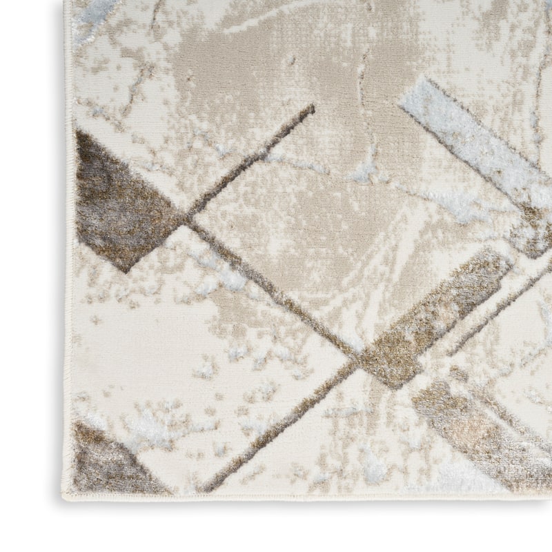 Nourison Glam Indoor Grey Geometric Area Rug
