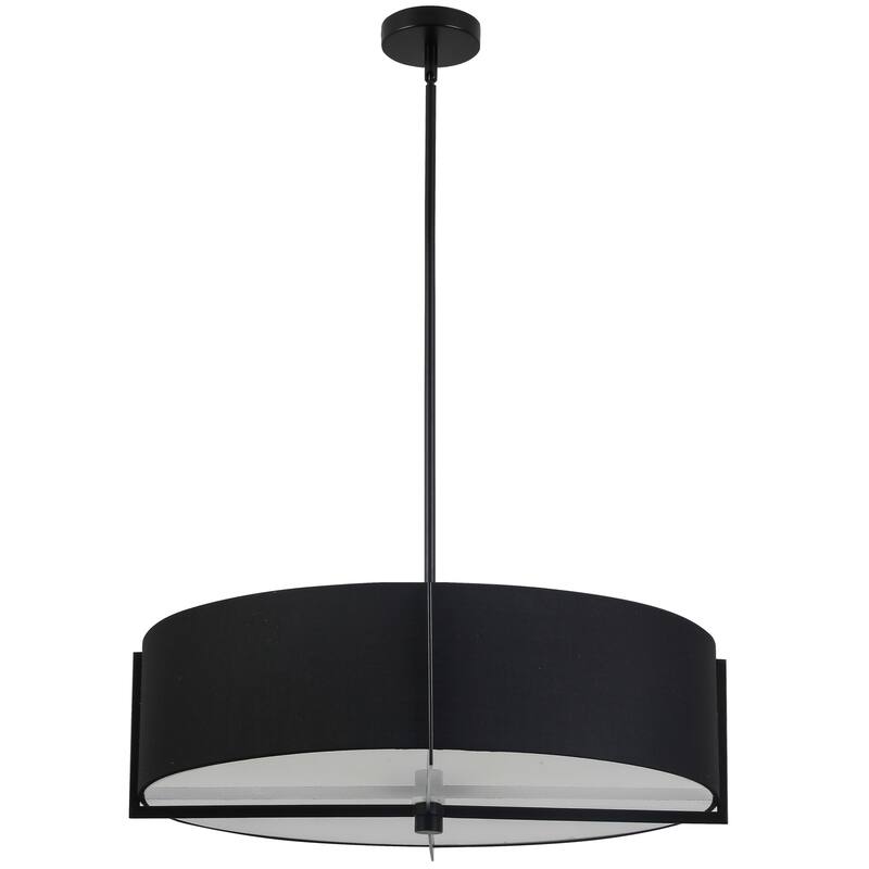 4 Light Pendant Light, Black Incandescent Chandelier for Dining Room, Living Room, Hallway - 26