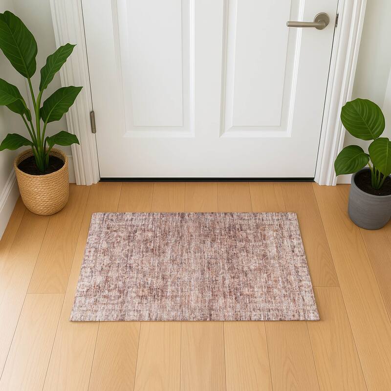 Premium Washable Super Soft Vintage Traditional Mayfield Rug - Paprika - 1'8" x 2'6"