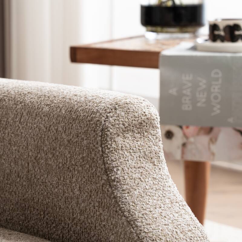 Upholstered Armchair With Wood Legs, Accent Chair