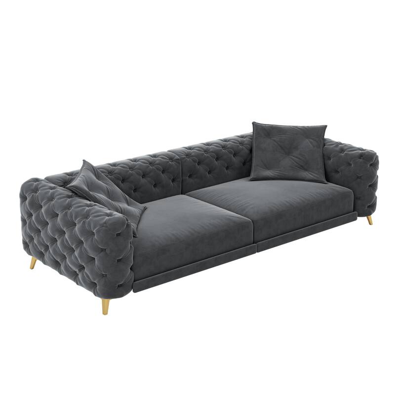 97.7" 3-in-1 Convertible Sleeper Sofa, Pull Out Sofa Bed with Ottoman, 4-Seater for Small Spaces & Apartments