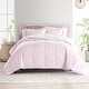preview thumbnail 63 of 73, All-season Down Alternative Reversible Lightweight Comforter Set Blush & White - King