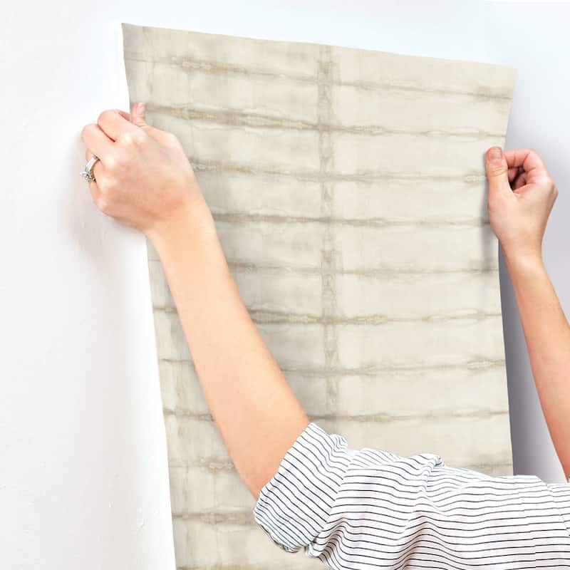 A-Street Prints Modulus Beige Geometric Stripe Wallpaper