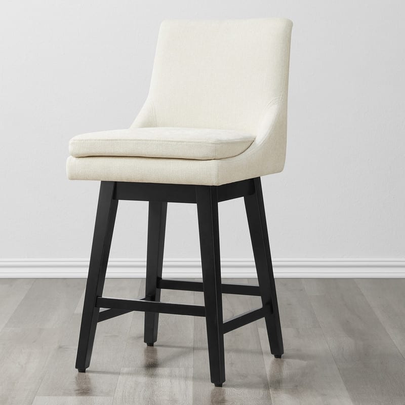 Luca Counter Height Swivel Barstool - Single - Linen-Fabric - Counter Height