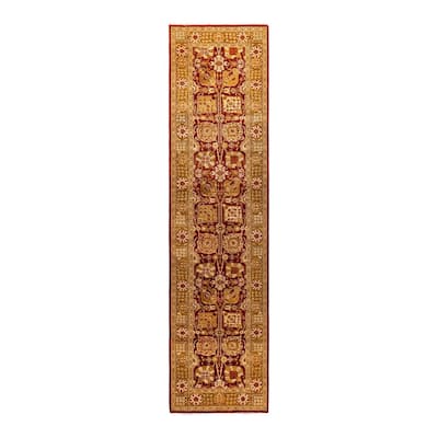 Overton Hand Knotted Wool Vintage Inspired Traditional Ottoman Red Runner Rug - 2' 6" x 10' 5"