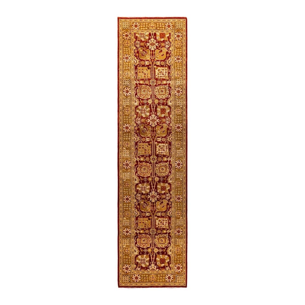 Overton Hand Knotted Wool Vintage Inspired Traditional Ottoman Red Runner Rug - 2' 6" x 10' 5"