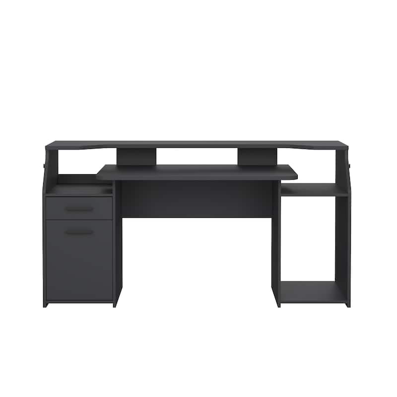 Porch & Den Gaming Desk, Matte Grey