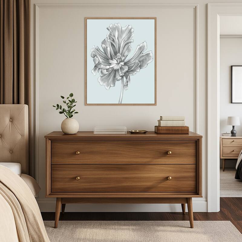 Silvery Blue Tulips No. 3 by Jennifer Goldberger (23 x 28 in.), Framed Canvas Wall Art Print