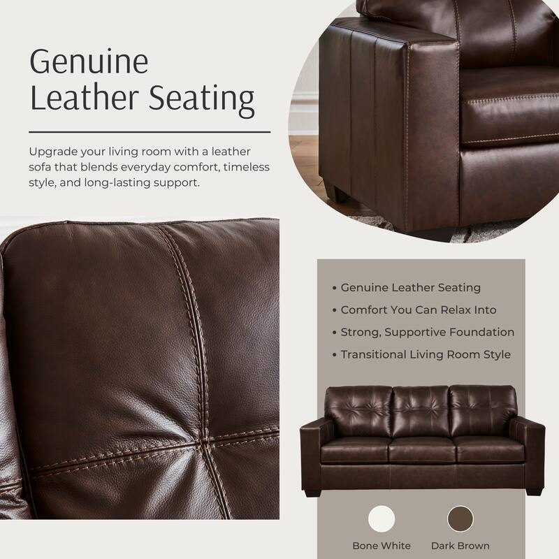 Roundhill Furniture Holmes Leather Upholstered Sofa