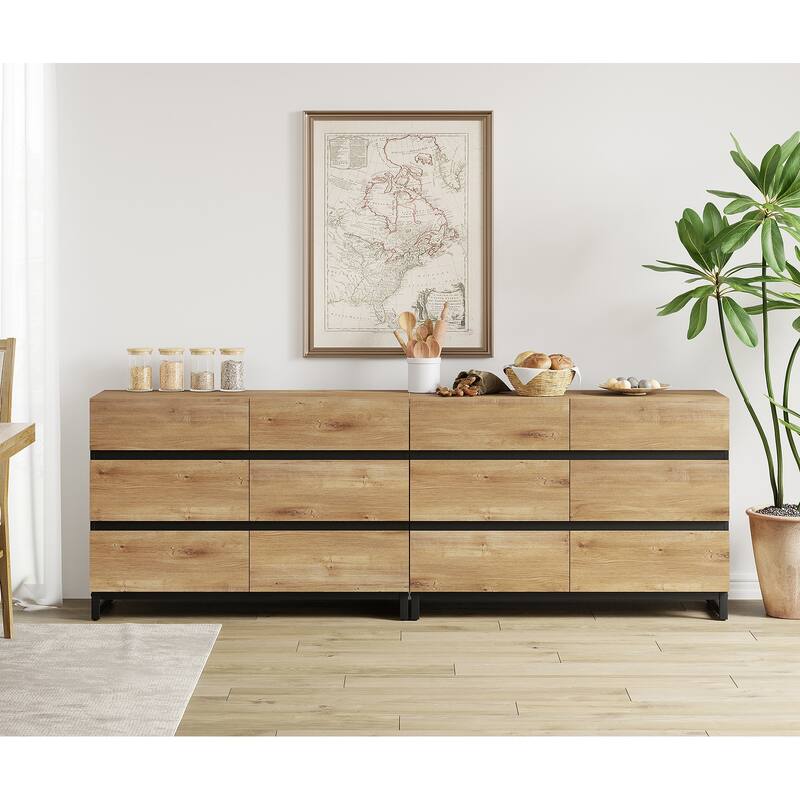 WAMPAT Modern Buffet Sideboards, Sideboard Buffet Cabinet with 6 Drawers , Coffee Bar Storage Cabinet for Kitchen