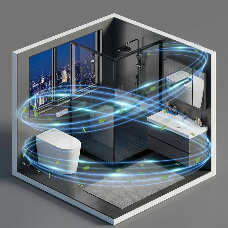 Smart Toilet with Auto Open Lid, Heated Seat & Bidet, One Piece Intelligent Toilet with Remote Control