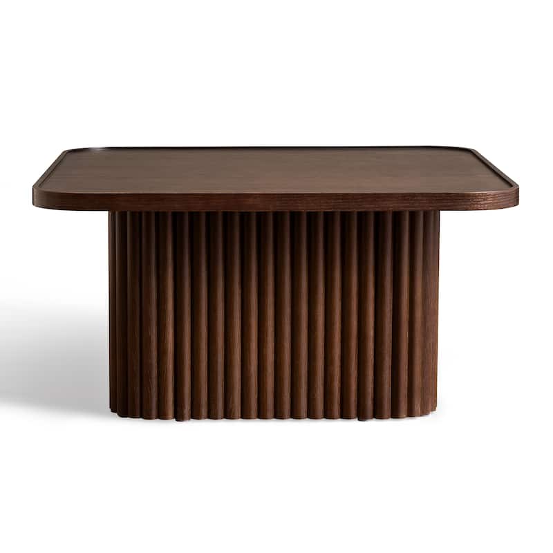 Pedestal Coffee Table with Fluted Base