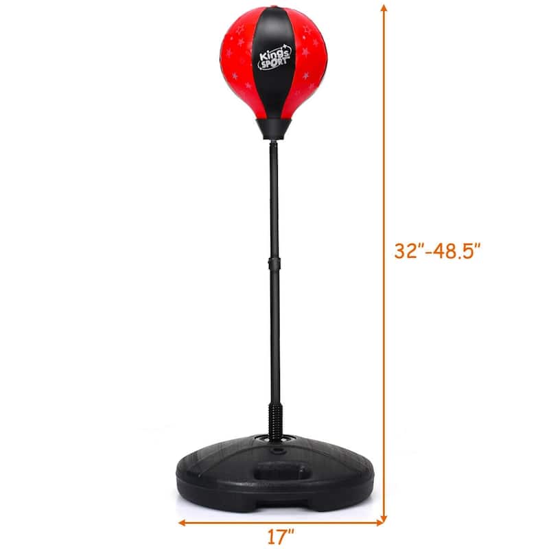 Kids Adjustable Stand Punching Bag Toy Set with Boxing Glove - Dia 17"