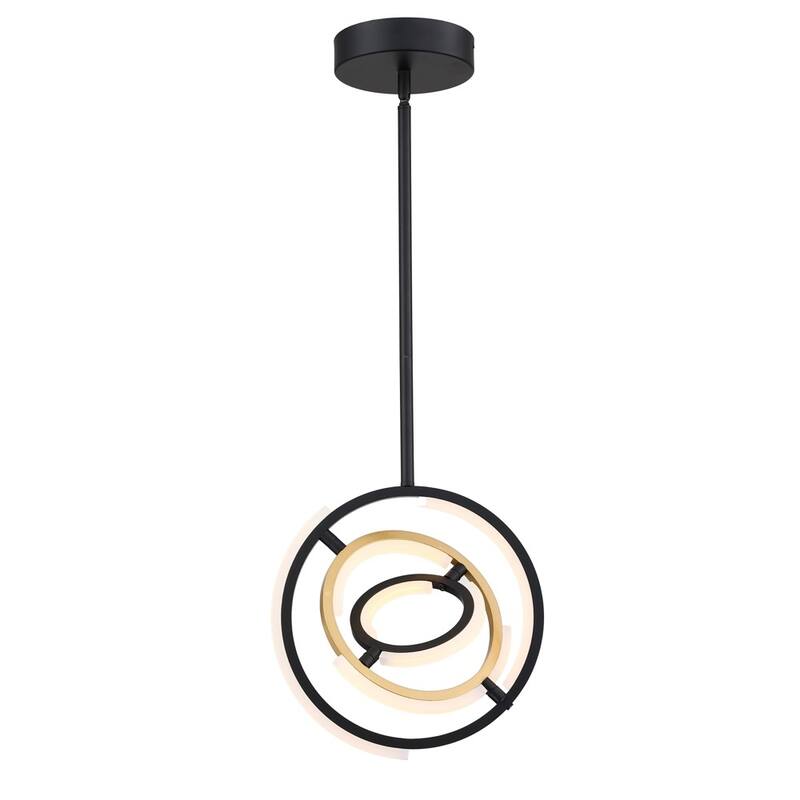 Trilogy Collection Integrated LED 13 in. Pendant, Black and Gold - Medium