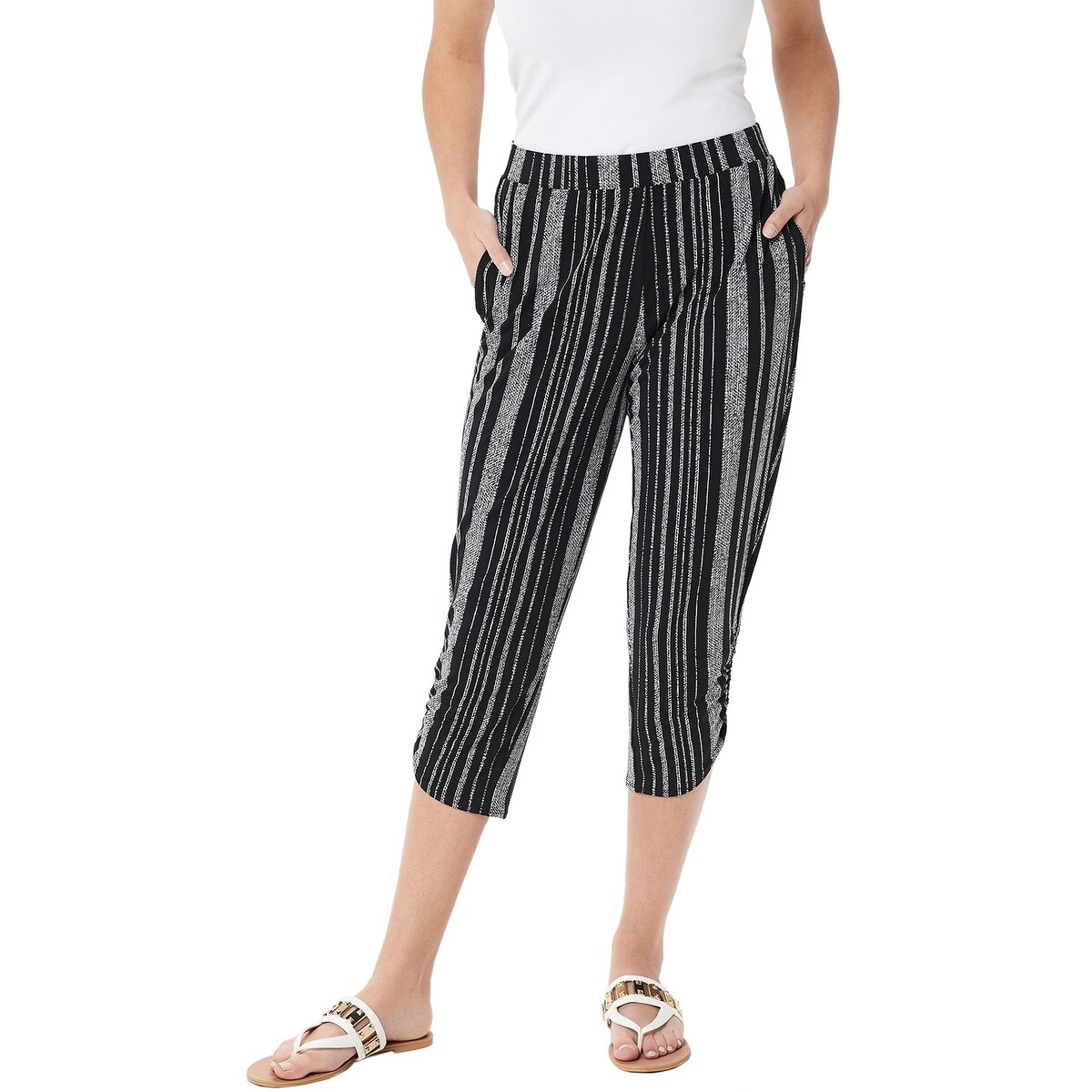 susan graver striped pants